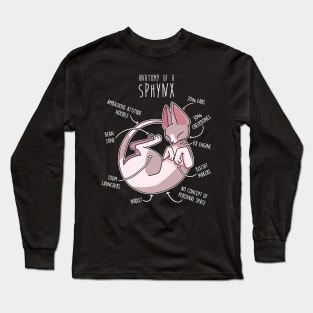 Sphynx Cat Anatomy Long Sleeve T-Shirt